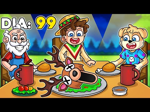 ¡Hicimos una CENA GIGANTE con mis AMIGOS! 💀🦌👨🏻‍🍳🔪 SILVIOGAMER en 99 Noches en el Bosque