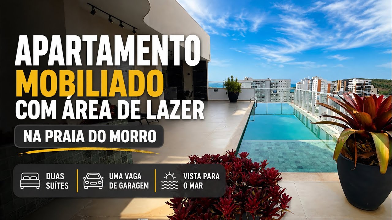 Mobiliado, 2 suítes, área de lazer e vista para o mar na Av. Atlântica