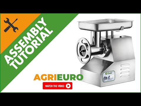 FIMAR TC32TN Electric Meat Mincer - Body and Grinding Unit in Stainless Steel - Assembly tutorial