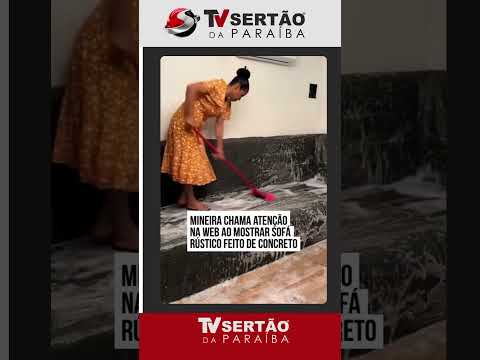 Criatividade sem limites: mineira viraliza ao mostrar sofá de concreto que se limpa com água e sabão