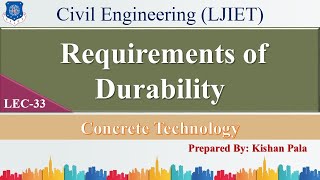 Lec-33_Requirements of Durability | Concrete Technology | Civil Engineering