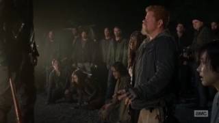 Walking Dead Negan Kills Glen and Abraham Scene - 
