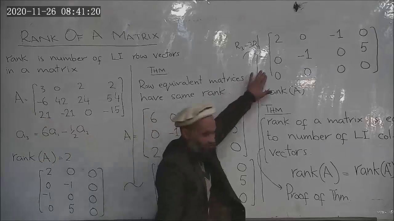 EM 6 - Some theorems to determine rank of matrix and linear independence of vectors