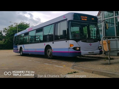 *Kickdown* First Solent Scania CN94UB/Scania Omnicity 65008 (YN54 NZD) on Rt 88 to Stokes Bay Rally