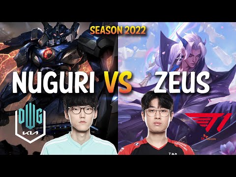 DK Nuguri vs T1 Zeus - Nuguri AATROX vs Zeus YONE Top - Patch 12.17 KR Ranked | lolrec