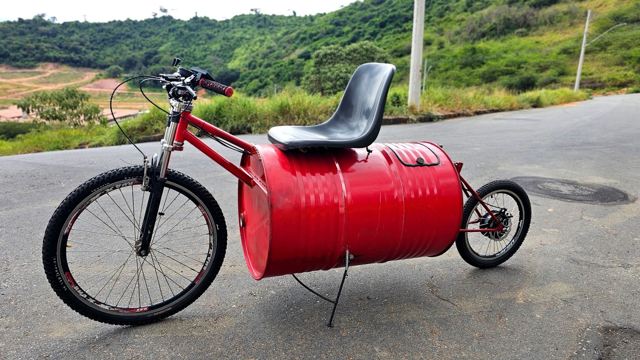 how to make a cargo bike with a 200 liter DRUM