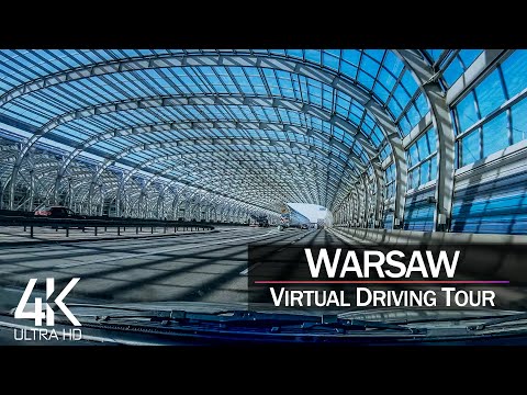 【4K 60fps】¾ HOUR RELAXATION FILM: 🚗 «Driving in Warsaw (Capital of Poland)» Ultra HD (for 2160p TV)