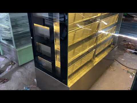 Blue Stone Stainless Steel,Glass Baker Display Cabin Square Glass, for Bakery, 8 Mm