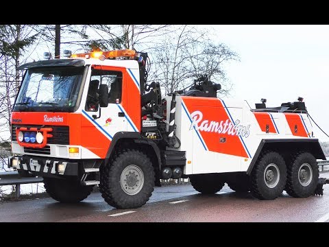 Volvo FL10 6x6 Heavy Recovery Truck vs. DAF Semitrailer - Ramströms - Sweden 4K