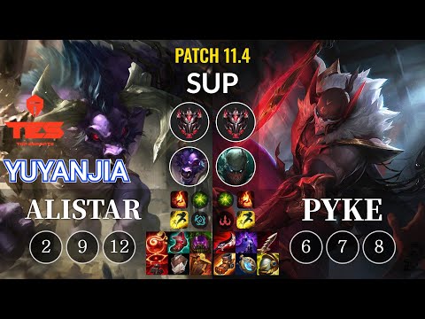 TES yuyanjia Alistar vs Pyke Sup - KR Patch 11.4