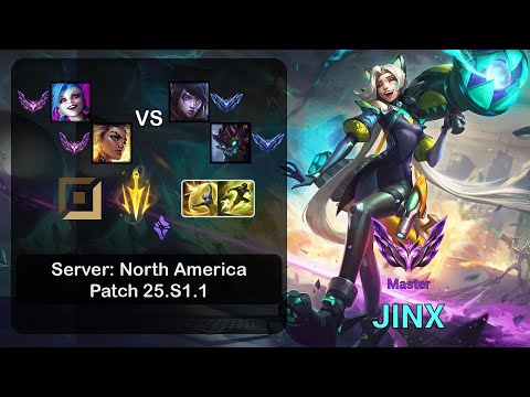 Jinx ADC + Rell vs Aphelios + Maokai - NA Master - Patch 25.S1.1