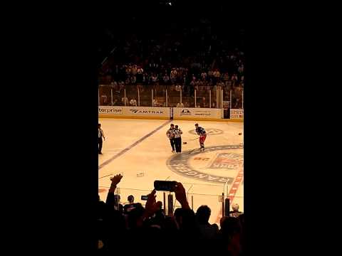 Rangers vs Devils 3 Fights On Opening Face-off