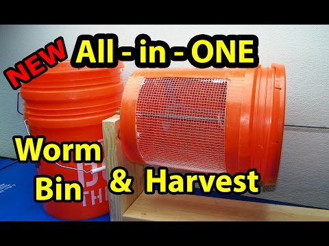 Worm Bin DIY - All in One - Easy Composting & Harvesting Casting, Part 1