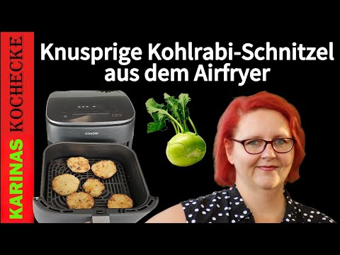 Airfryer Rezept: Knusprige vegetarische Kohlrabi Schnitzel lecker & gesund