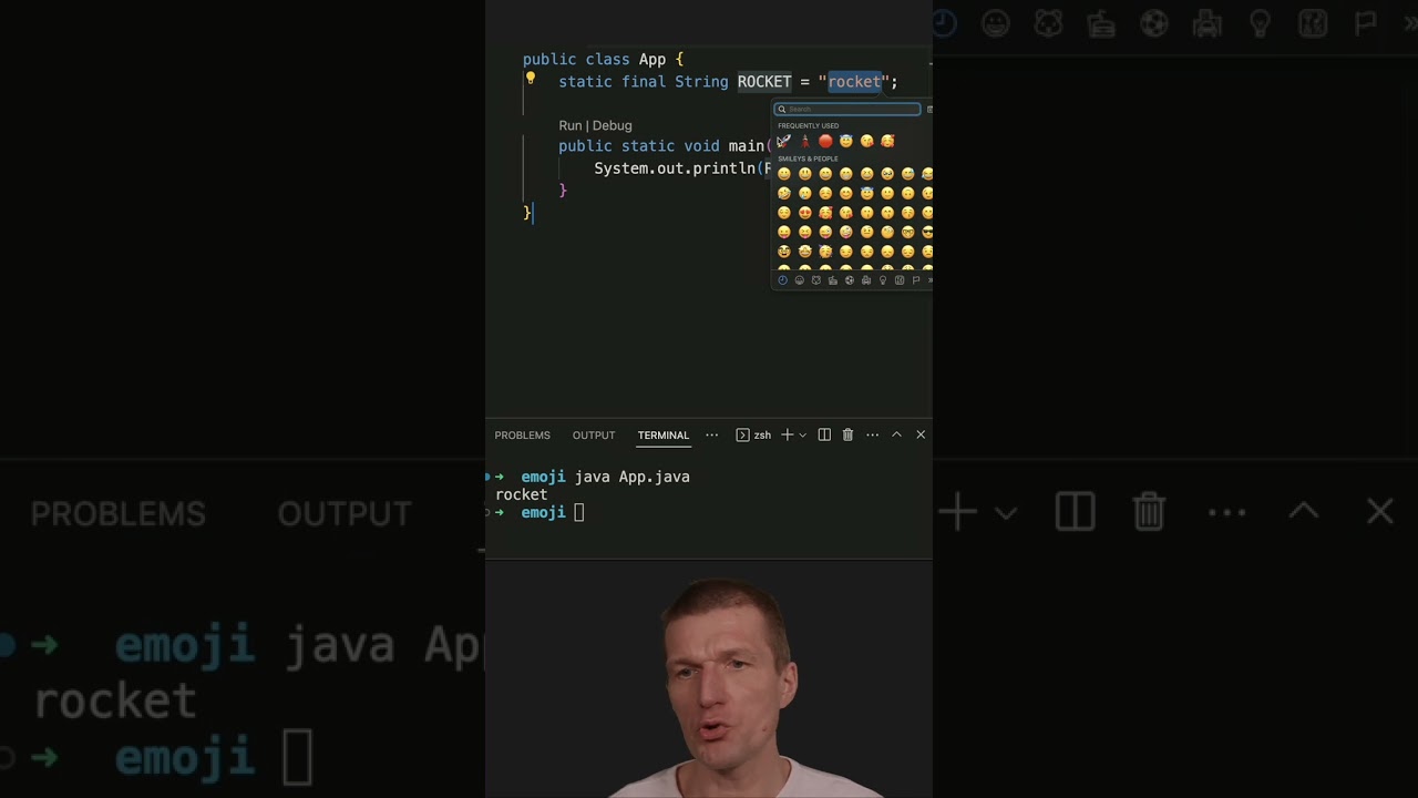 Emoji and System.out.println #java #shorts