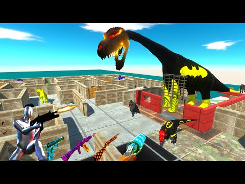 FPS AVATAR RESCUE MISSION vs BRACHIOSAURUS BATMAN in DEADLY MAZE - ARBS