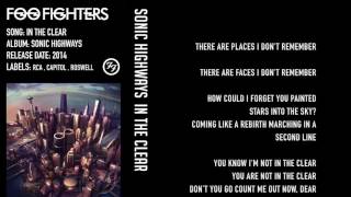 Foo Fighters - In the Clear - Lyrics