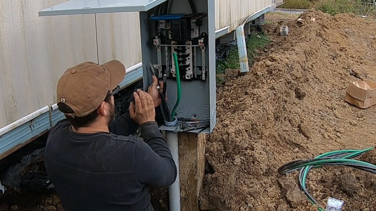 Watch video DIY Electrical Service Installation: 200 Amp Main Breaker ( Electric Service ) Now DIY Electrical Service Installation: 200 Amp Main Breaker ( Electric Service )