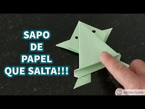 Como fazer um SAPO DE PAPEL que salta - Origami.
