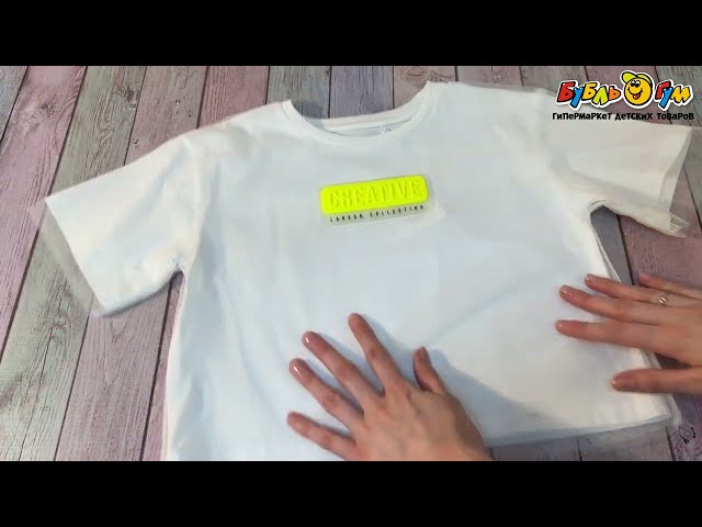 Футболка Lanson Kids с цветным акцентом надписью и сеткой белая  - видео