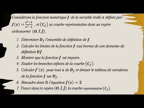 Exercise study of an exponential function 2 Bac pc&svt