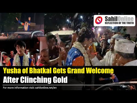 Yusha of Bhatkal Gets Grand Welcome After Clinching Gold at National Kickboxing Championship