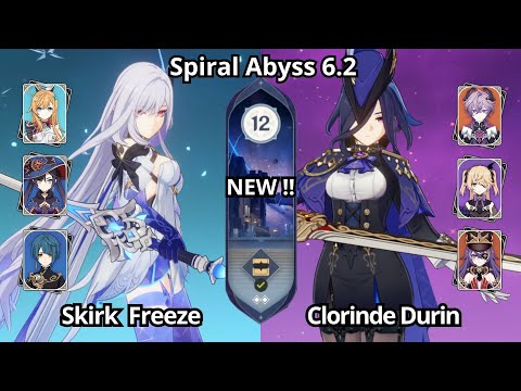 NEW !! C0 Skirk Freeze & C0 Clorinde Durin - Spiral Abyss Floor 12 Genshin Impact 6.2
