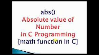 c program to find absolute value of a number