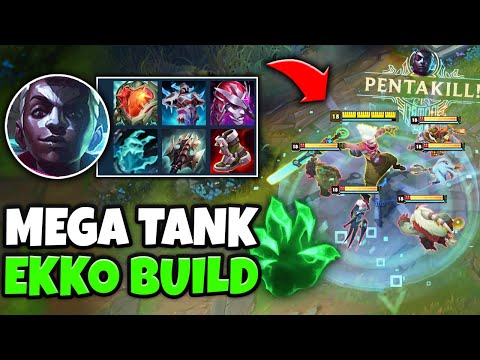WHEN FULL TANK EKKO HITS 8000+ HP, YOU CAN 1V5 THE ENEMY TEAM (PENTAKILL!)