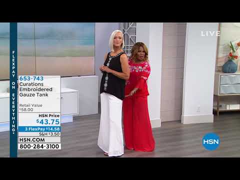 Curations Embroidered Gauze Tank