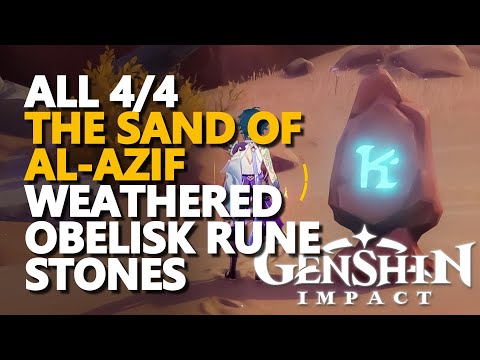 All The Sand of Al-Azif Weathered Obelisk Rune Stones Genshin Impact