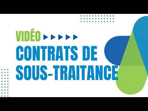 Contrats de sous-traitance