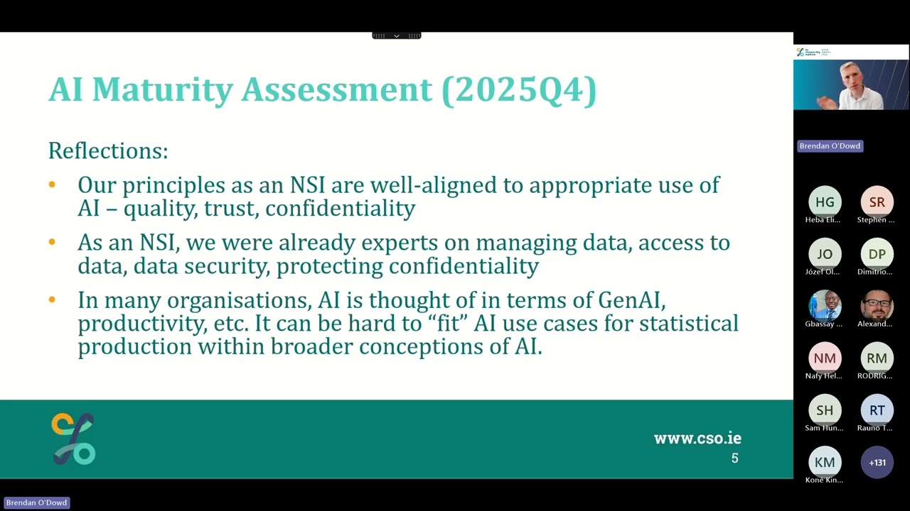 Advancing AI Capacity at the CSO for production of official statistics (Global Network AI series)