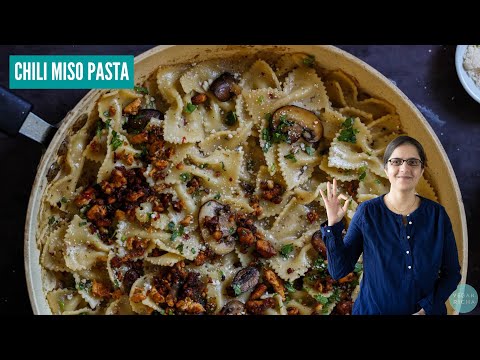 Creamy Pasta, Chili, Miso, spicy tofu crumbles = Flavor & Umami Punch! | CHILI MISO PASTA Vegan Meal