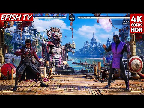 Kenshi & Shujinko vs MK95 Rain & Mavado (Hardest AI) - Mortal Kombat 1