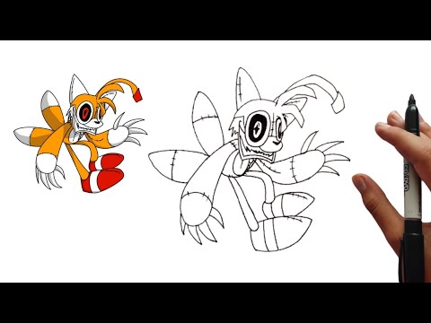 Drawing Soulless Tails Doll FNF VS SONIC.EXE 2.5 / 3.0 (CANCELLED BUILD)