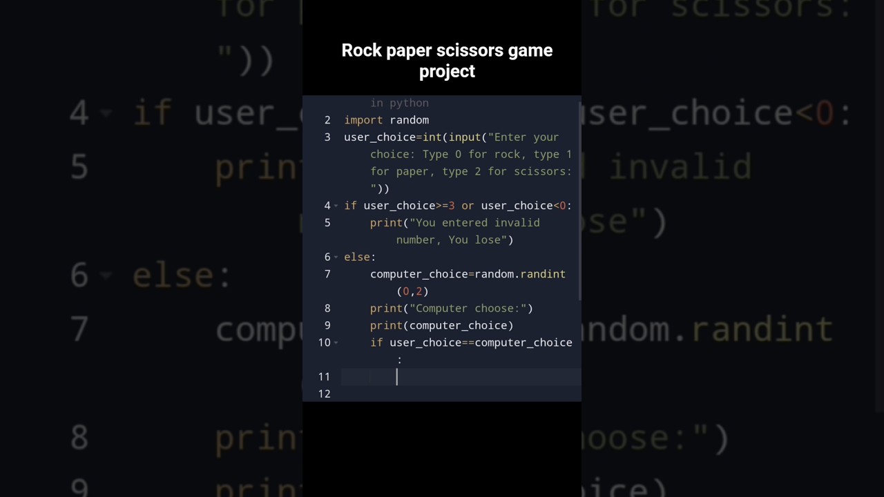 Rock paper scissors game project -python #coding #python
