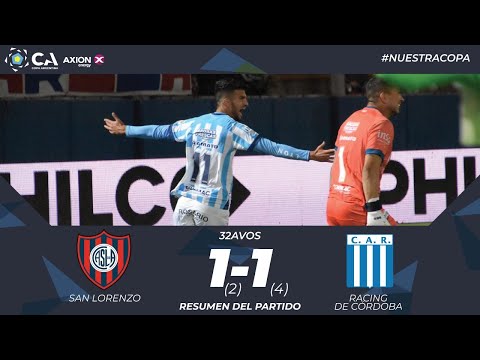 32avos: San Lorenzo 1 (2) - Racing de Córdoba 1 (4)