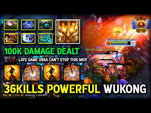 EPIC 36KILLS POWERFUL Monkey King With 100K Damage Dealt Facing Against Enrage Bear URSA 7.40 DotA 2