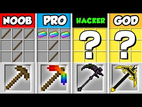 NOOB vs PRO vs HACKER vs GOD : SUPER PICKAXE CRAFTING CHALLENGE in Minecraft! (Animation)