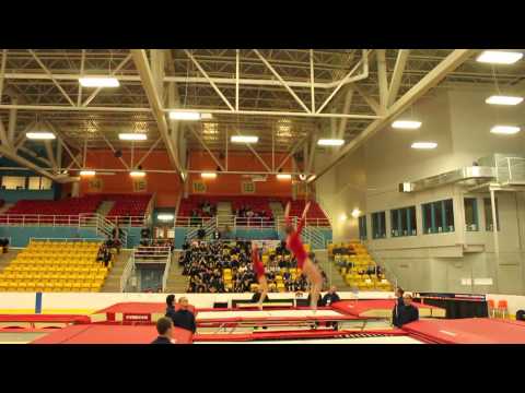 Karen Cockburn and Rosannagh MacLennan - Synchro prelims - 2011 Canadian trampoline championships