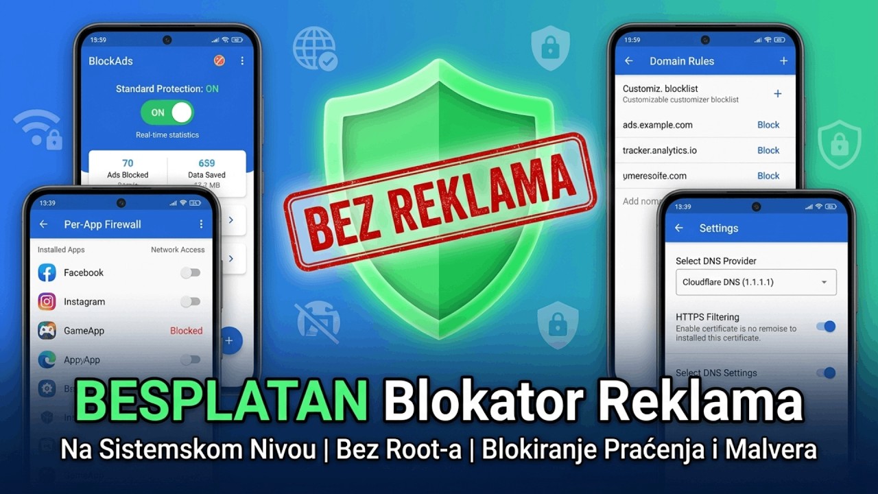 BESPLATNA aplikacija koja BLOKIRA reklame na Androidu (VPN + DNS filter)