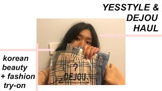 yesstyle & dejou haul ! | korean beauty + clothing //