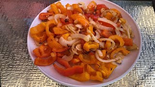 Air Fryer Peppers And Onions Recipe | Air Fried Grilled Peppers And Onions Fajitas