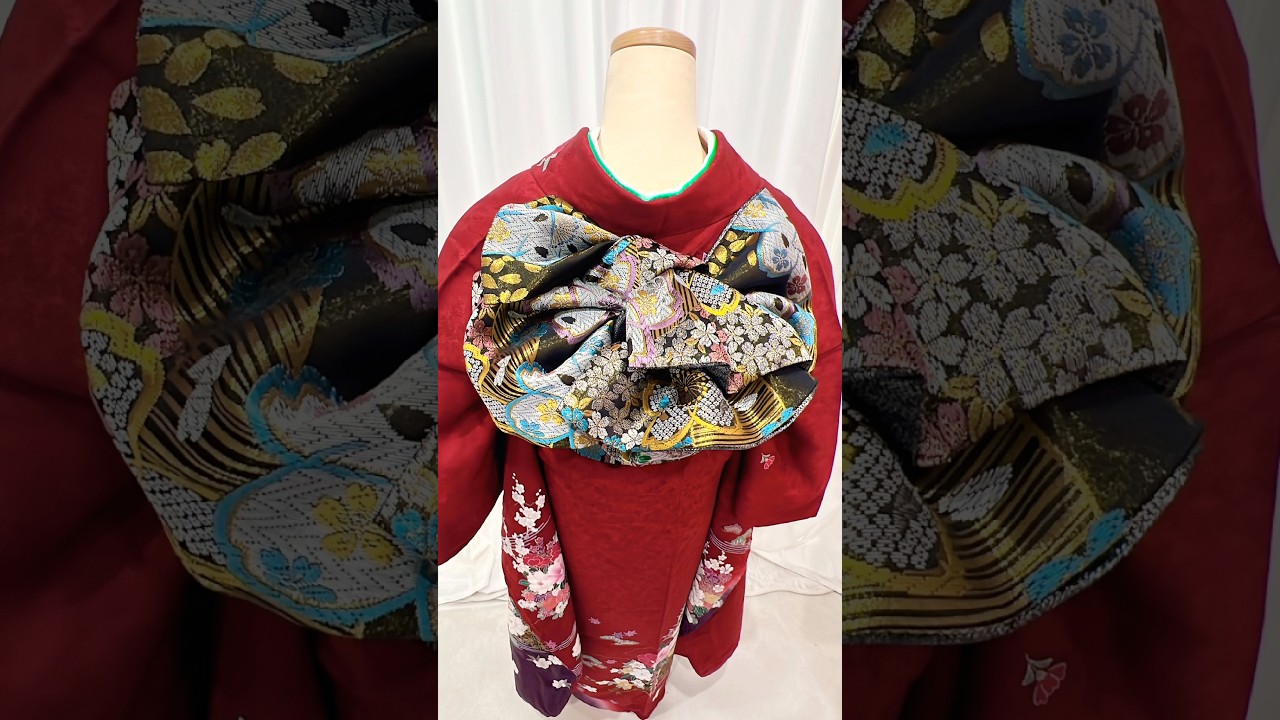 綺麗め系も可愛い系もOK🙆🏻‍♀️✨上品さを残した可愛い帯結び🎀 #創作帯結び #着物 #振袖 #かわいい #袋帯 #帯結びアレンジ #帯結び