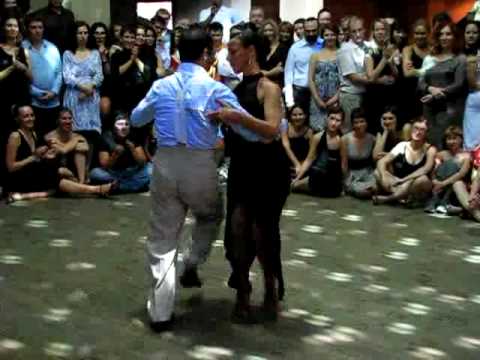  Silvina Valz  and  Oliver Kolker  are  dancing  to  the  milonga  "  Parque Patricios  "