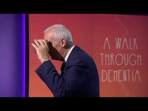 Jon Snow viewing A Walk Through Dementia - virtual reality app from Alzheimer's Research UK & Visyon