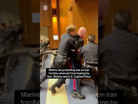 Sen. Sheehy and U.S. Capitol Police forcibly remove Marine vet protesting Iran war #shorts