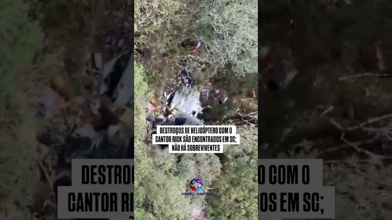 Destroços de helicóptero com o cantor Rick são encontrados em SC; Não há sobreviventes.