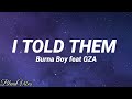 Burna Boy - I Told Them (feat GZA) [Traduction Française 🇫🇷 & Lyrics)